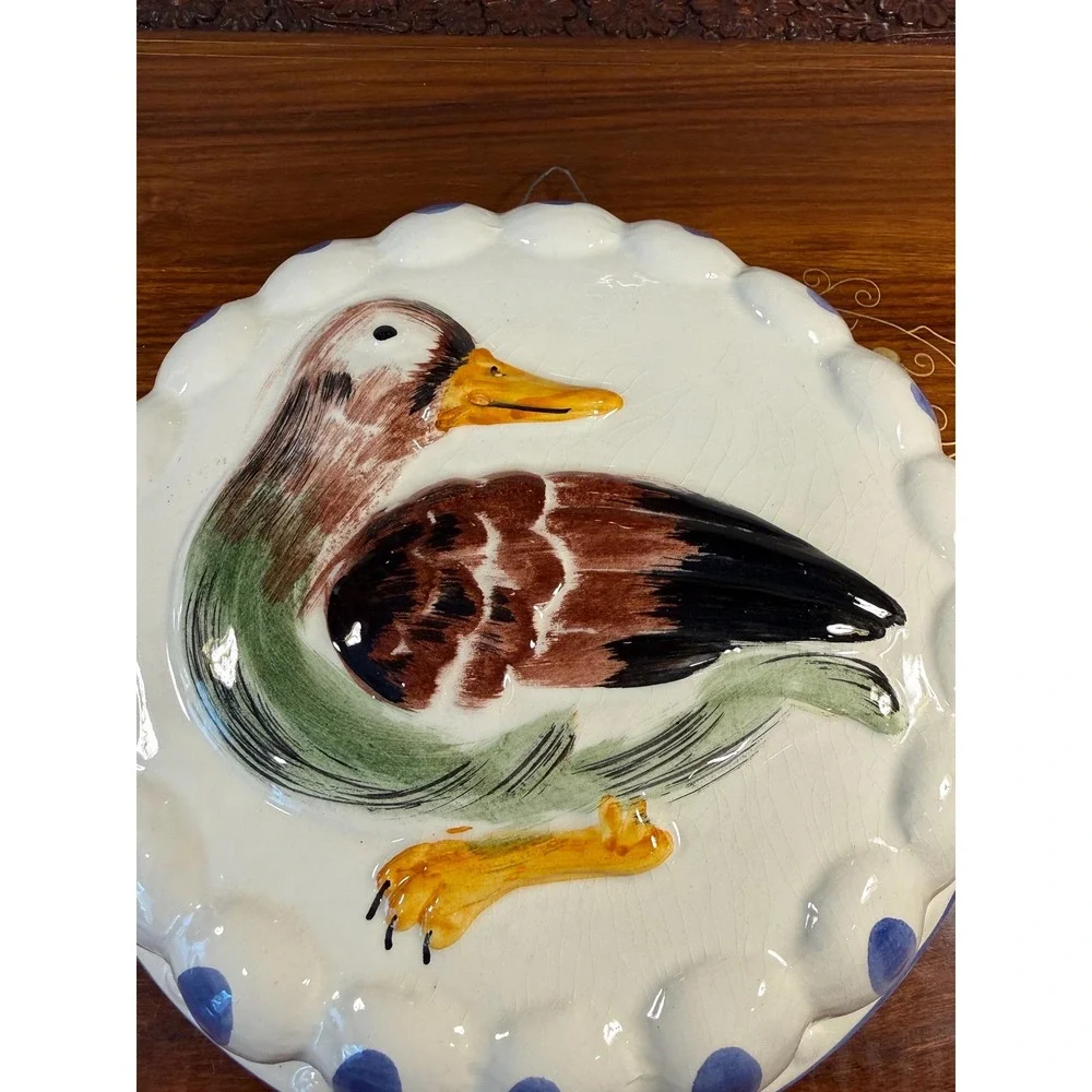 Vintage Italian Mallard Duck Wall Plaque